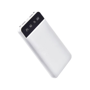 CRG046, POWER BANK AMPER. Batería auxiliar para smartphone, capacidad 10,000 mAh. 2 Puertos USB y 1 micro USB. Cuenta con display de indicador de batería Y 2 LEDs con función de LÁMPARA. Incluye cable micro USB.