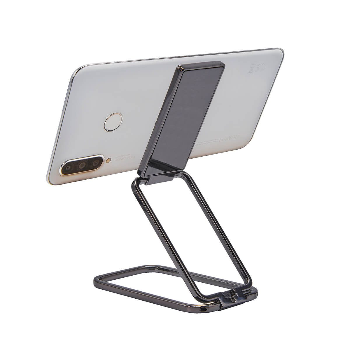 CEL063, SOPORTE MAAT Soporte adherible para smartphone o tablet. Diseño plegable para ajustar en diferentes posiciones, dos brazos ajustables para proporcionar más ángulos de visión y rotación de 360° en la base.