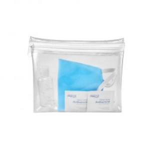 SLD062, SET ANTIBACTERIAL(Contiene 1 gel antibacterial de 40 ml, 2 toallitas desinfectantes y un cubrebocas de doble capa, material Non-woven, lavable y puede utilizarse un aproximado de 5 veces.)